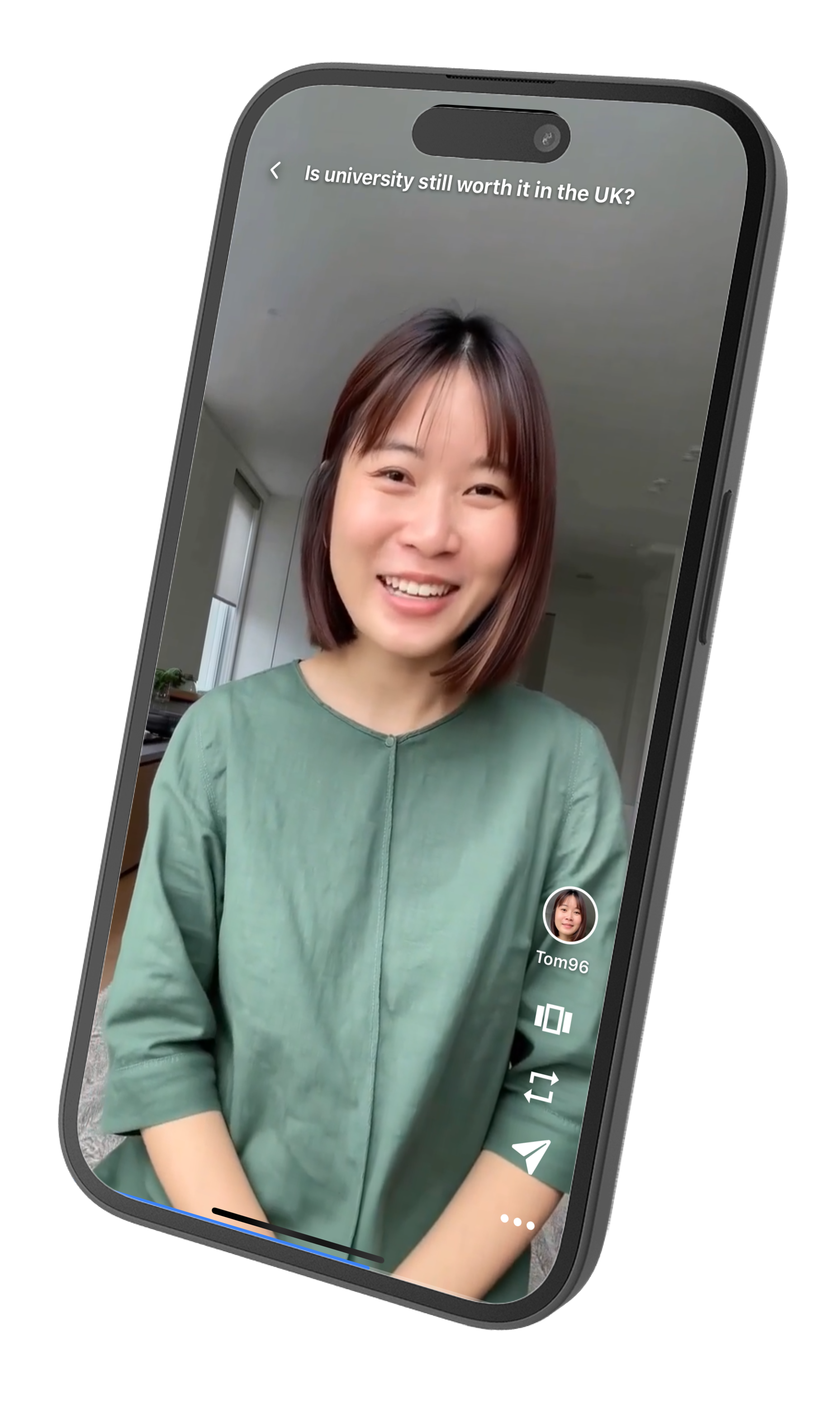 Tag app playing a video take on a phone